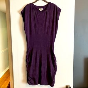 Pact Easy Slub Day-to-Night Dress in Currant (purple)